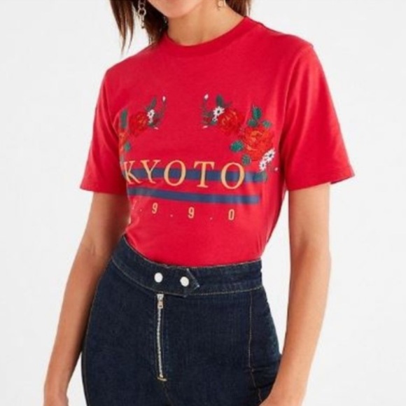 Urban Outfitters Tops - Urban Outfitters Kyoto Embroidered Floral Tee